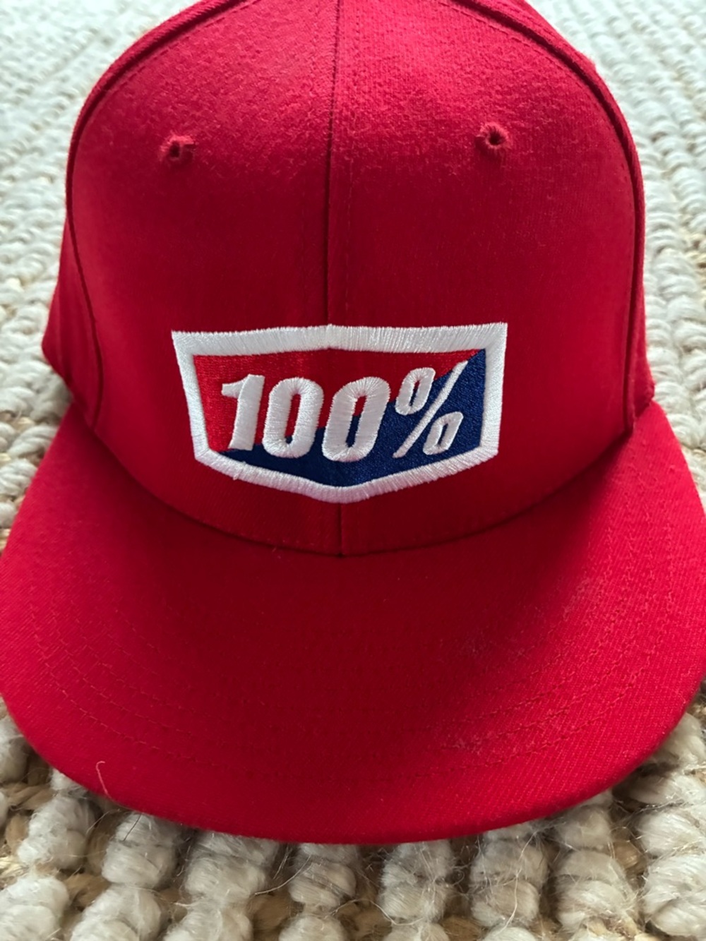 100% Red Logo Snapback Hat - Men’s Red Hat